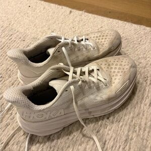 Hoka Clifton 9s Cream Athletic Shoes